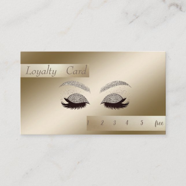 Elegante, stilvolle Glittery Imitats Lashes Treuek Treuekarte (Vorderseite)