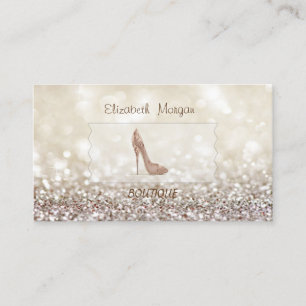 Elegante stilvolle, glitzernde Bokeh, High Heels Visitenkarte