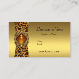 Elegante stilvolle Gold-Schwarz-Leopard-Tier-Schmu Visitenkarte