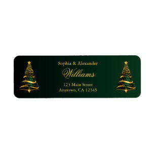 Elegante stilvolle goldene Weihnachtsbaum-Hochzeit