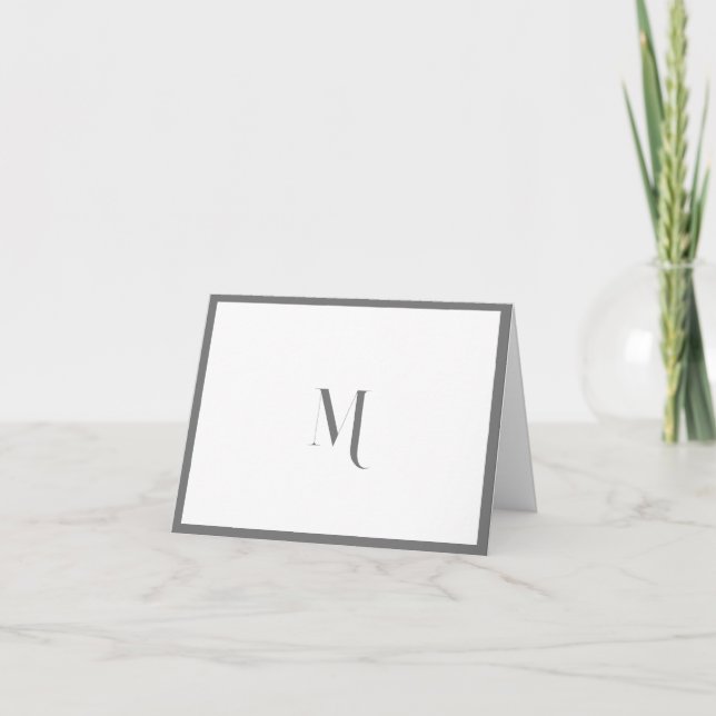 Elegante stilvolle graue Monogramm Anfangsbuchstab (Vorderseite)