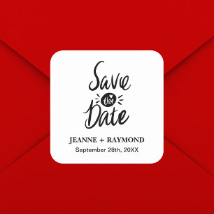 Elegante stilvolle Hochzeit "Save the Date" Quadratischer Aufkleber