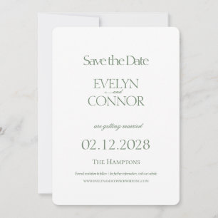 Elegante, stilvolle Hochzeit speichern Sie das Dat Save The Date