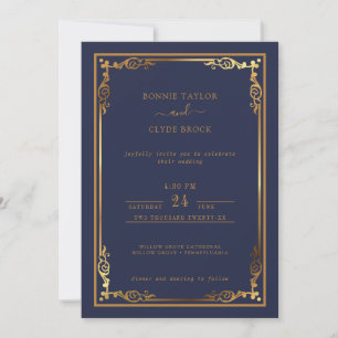 Elegante stilvolle Hochzeitseinladung mit edlem Fl Save The Date
