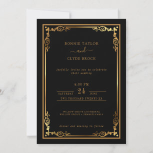 Elegante stilvolle Hochzeitseinladung mit edlem Fl Save The Date