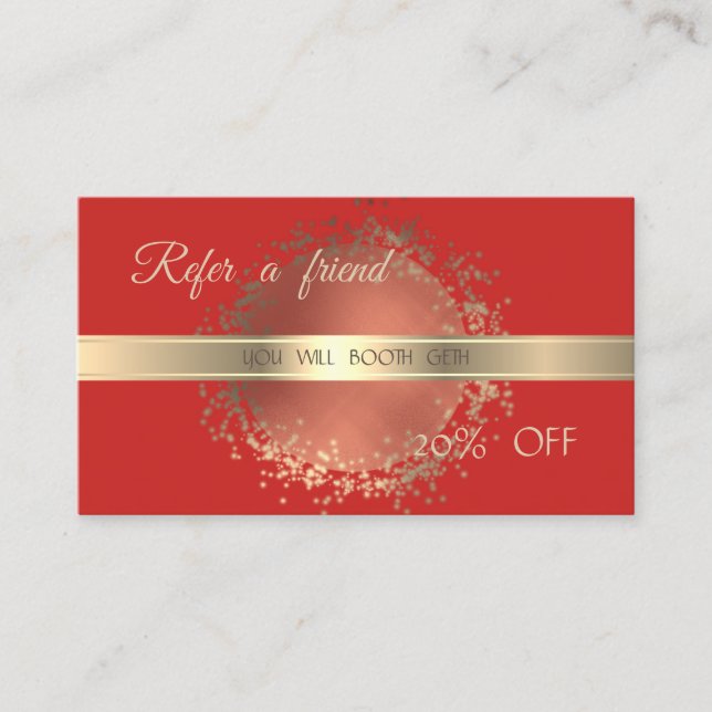 Elegante stilvolle,Imitate Gold,Red Referral Card (Vorderseite)