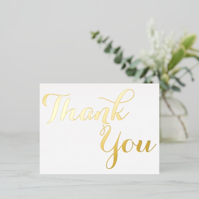 Elegante stilvolle Imitate Gold Script White Viele Folie Einladungspostkarte (Stehend vorne)