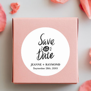Elegante stilvolle individuelle Hochzeit "Save the Runder Aufkleber