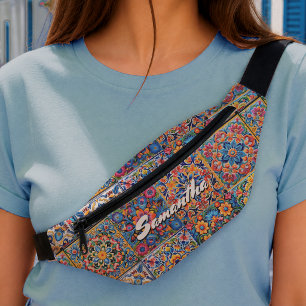 Elegante stilvolle mexikanische Talavera-Fliesen M Bauchtasche