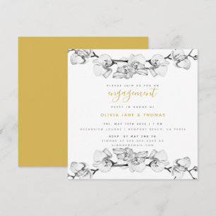 Elegante stilvolle, moderne, florale Engagement Pa Einladung