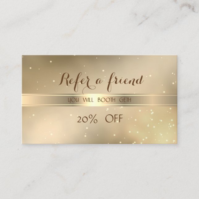 Elegante, stilvolle, moderne, schlanke Referenzkar Empfehlungskarte (Vorderseite)