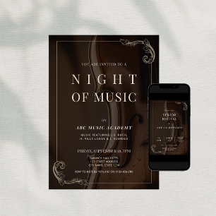 Elegante, stilvolle Nacht der Musikdarbietung Einladung