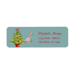 Elegante, stilvolle Pinie, Flamingo mit Weihnachts