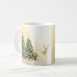 Elegante, stilvolle Pinienbäume, Weihnachtsmann Kaffeetasse