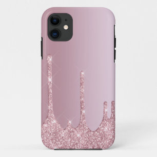 Elegante stilvolle Rosa Rosa Gold Glitzer Tropfen Case-Mate iPhone Hülle