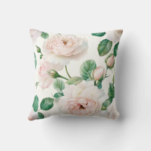 Elegante stilvolle rosa Rosen Aquarell Blumenmuste Kissen