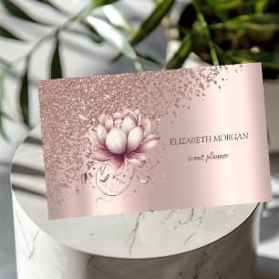 Elegante stilvolle Rose Gold Diamonds Chic Lotus Visitenkarte