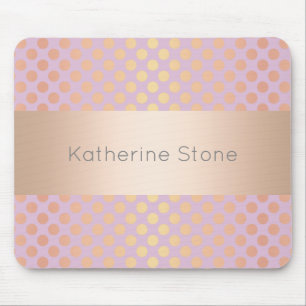 Elegante, stilvolle Rose Goldpolka-Punkte-Muster p Mousepad