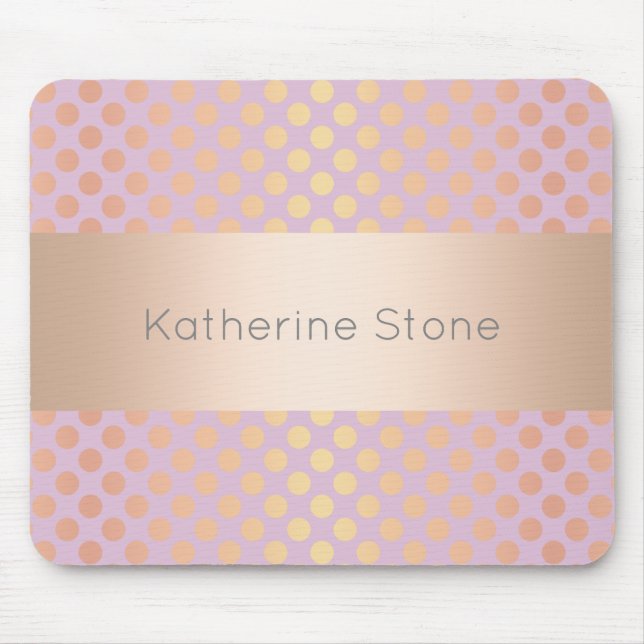 Elegante, stilvolle Rose Goldpolka-Punkte-Muster p Mousepad (Vorne)