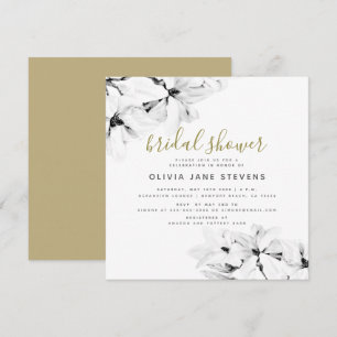 Elegante, stilvolle, schicke Floral-Magnolien-Brau Einladung