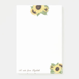 Elegante stilvolle Sonnenblumen Post-it Klebezettel