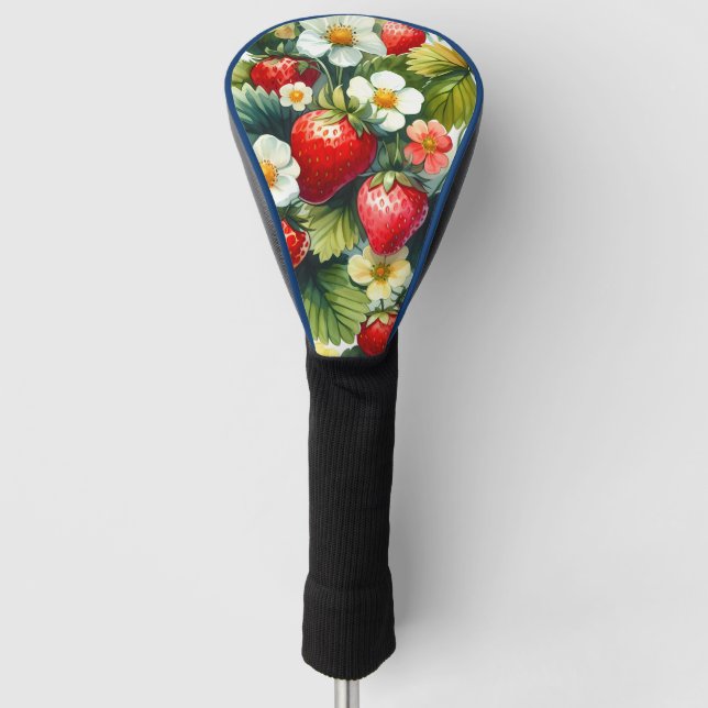 Elegante, stilvolle Strawberry Patch Daisy Blume Golf Headcover (Vorderseite)