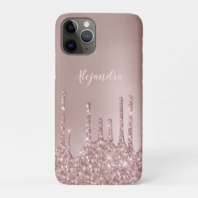 Elegante stilvolle Tropfen aus Kupfergold-Rose Case-Mate iPhone Hülle (Rückseite)
