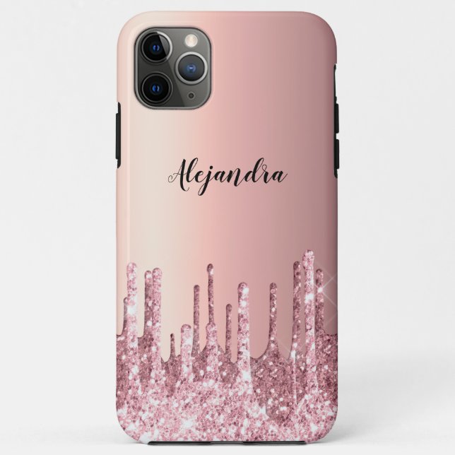 Elegante stilvolle Tropfen aus Kupfergold-Rose Case-Mate iPhone Hülle (Rückseite)