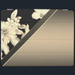 Elegante, stilvolle und anspruchsvolle Blume iPad Hülle<br><div class="desc">Schwarze und goldene Blume,  ein elegantes und raffiniertes Design.</div>