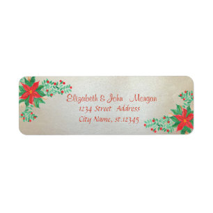 Elegante, stilvolle Wasserfarbe Weihnachts-Poinset