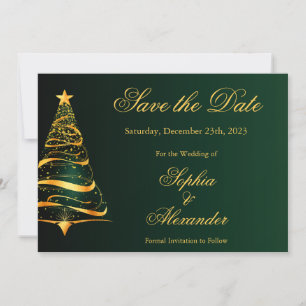 Elegante stilvolle Weihnachtsbaum-Hochzeit - Heira Einladung