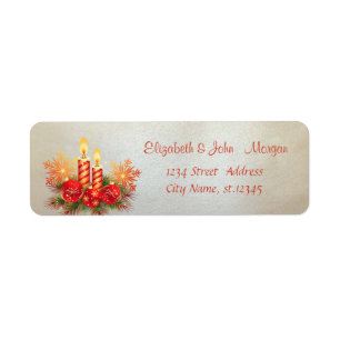 Elegante, stilvolle Weihnachtskerzen, Kugeln