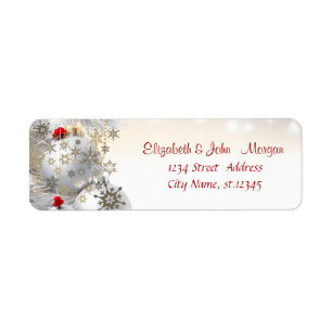 Elegante stilvolle Weihnachtskugeln Gold Schneeflo