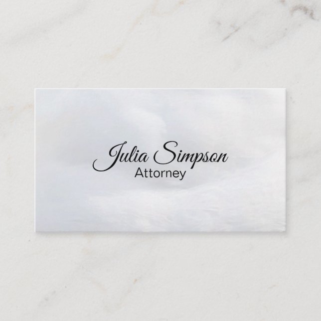 Elegante, stilvolle, White Fluffy Business Card Visitenkarte (Vorderseite)