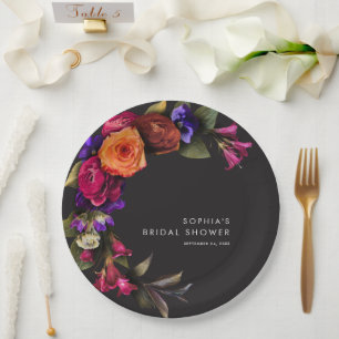 Elegante Stimmung Lebendige Ernte Blumen-Dusche Pappteller