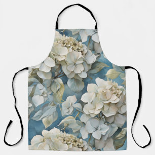 Elegante stimmungsvolle blaue Aquarellblumen Schürze