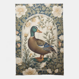 Elegante Stockente, inspiriert von William Morris  Geschirrtuch