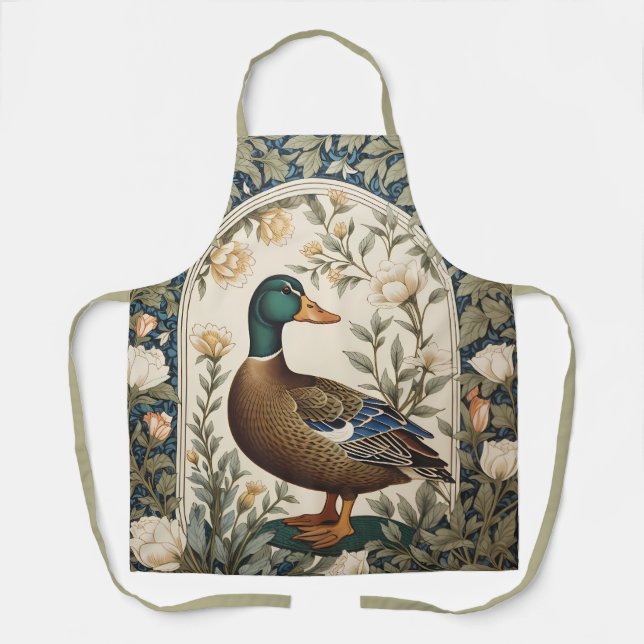 Elegante Stockente, inspiriert von William Morris  Schürze (Vorderseite)