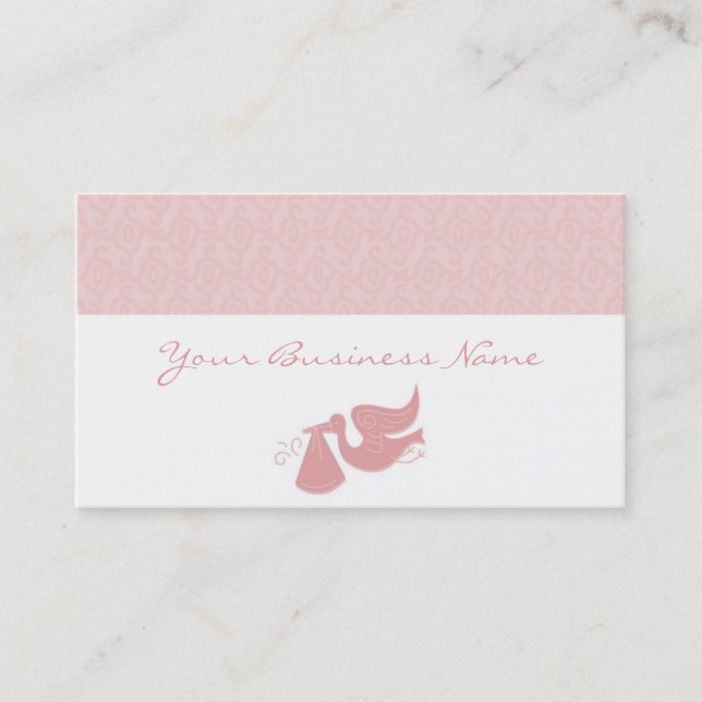 Elegante Stork Pink Business Card Visitenkarte (Vorderseite)