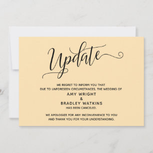 Elegante Stornierung von Hochzeitskünften Einladung