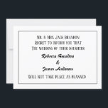 Elegante Stornierungskarte Einladung<br><div class="desc">Elegante Stornierungskarte</div>