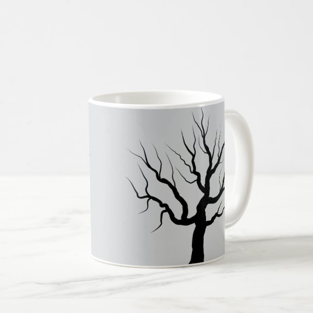 Elegante Story Word-Silhouette. Kaffeetasse (VorderseiteRechts)