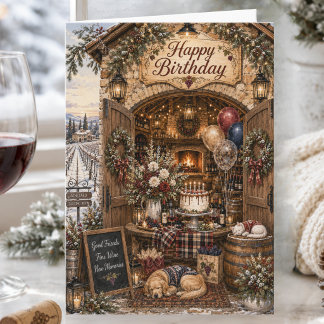 Elegante Storybook-Winter-Rebberg Alles Gute zum G Karte