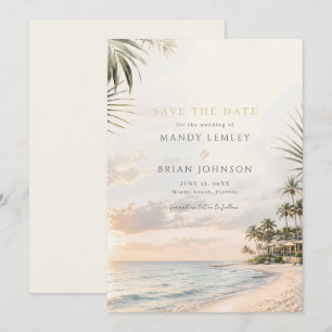 Elegante Strand Hochzeit im tropischen Ziel Save The Date