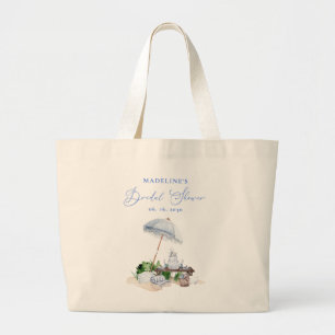 Elegante Strand-Picknick-Hochzeitsdusche am Meer Jumbo Stoffbeutel