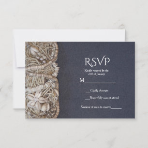 Elegante Strand-Puka-Schalen Hochzeits-RSVP-Karte RSVP Karte