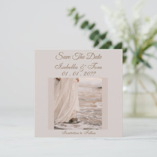 Elegante Strand Save-the-Date, Hochzeits-Papeterie Save The Date
