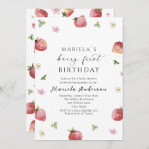 Elegante Strandcolor Strawberry Baby Shower