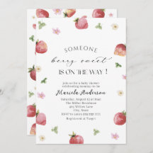 Elegante Strandcolor Strawberry Baby Shower