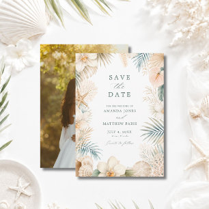 Elegante Strandhochzeit Foto Save The Date